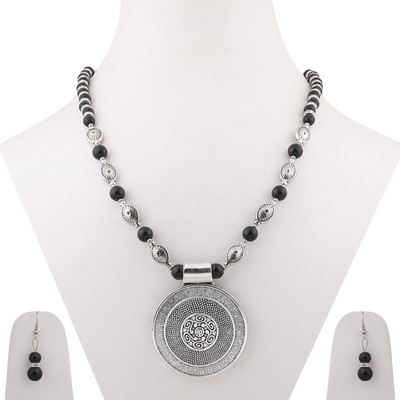 SILVER SHINE Alloy Silver, Black Jewellery Set(Pack of 1)