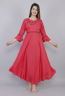 karodiwaal collection Flared/A-line Gown(Pink)
