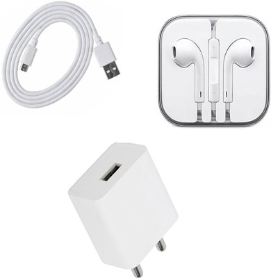 DAKRON Wall Charger Accessory Combo for Infinix S5(White)