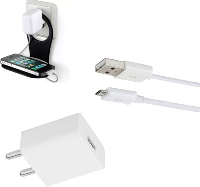 DAKRON Wall Charger Accessory Combo for Tecno Spark 4 Air(White)