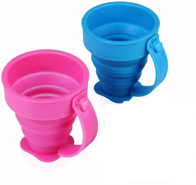 Right Traders Portable Water Silicone Cup | Folding Gargle Cup | Pocket Friendly | Useful For Outdoor Travel, Hiking, Camping...