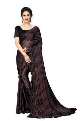 ramdev fashion Embellished Bollywood Lycra Blend Saree(Maroon)