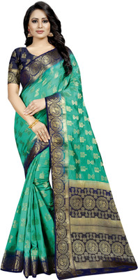 Perfect Wear Self Design Banarasi Cotton Silk Saree(Multicolor)