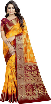 ANGOORI TEXTILES Woven Banarasi Art Silk Saree(Multicolor)