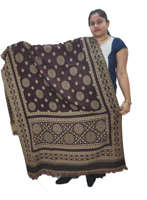 KAVIM Wool Self Design Women Shawl(Multicolor)