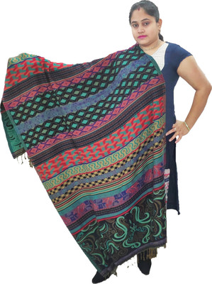 Vrinde Wool Self Design Women Shawl(Multicolor)