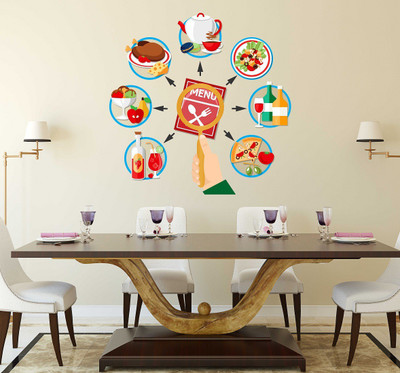 Littlebuds 50 cm Food Menu Removable Sticker(Pack of 1)