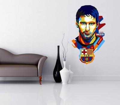 HAPPYSTICKY 60 cm Messi Removable Sticker(Pack of 1)