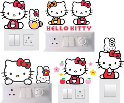 Decals Sticker 45 cm Kids Switch Board Sticker Self Adhesive Sticker(Pack of 6)