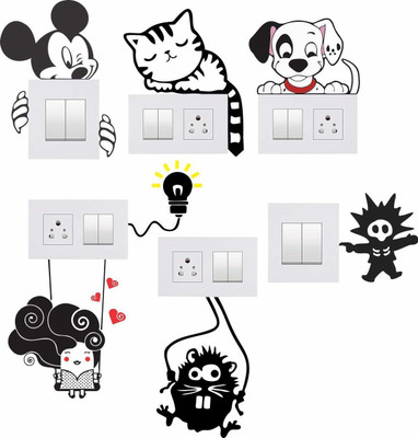 Decals Sticker 35 cm Switch Sticker wall sticker set of 7 Self Adhesive Sticker(Pack of 1)