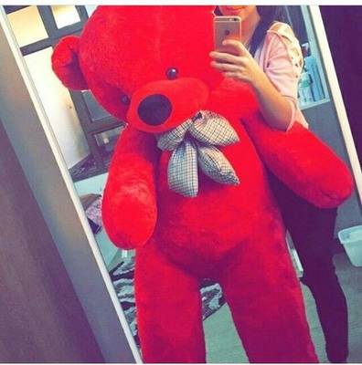 spyLove 4 Feet Very Cute Long Soft Hugable Teddy Bear Best For Gift - 121cm (Red) - 121 cm (Red)  - 121 cm  (Red)