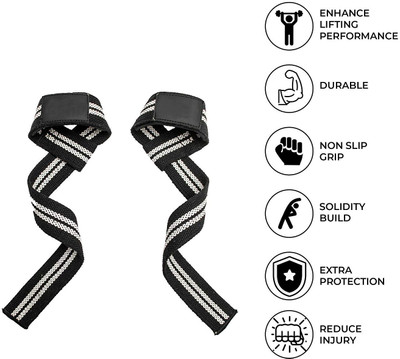 DreamPalace India Power Cotton Weight Lifting Wrist Support / Wrist Strap Abdominal Belt(Grey, Black)