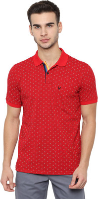 Allen Solly Printed Men Polo Neck Red T-Shirt