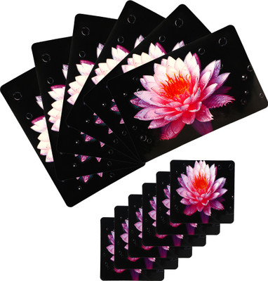 Flipkart SmartBuy Rectangular Pack of 12 Table Placemat(Pink, PVC)