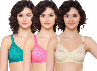 TEENY BOPPER Women Full Coverage Non Padded Bra(Green, Pink, Yellow)