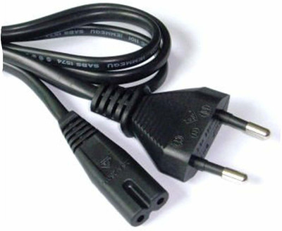 Prowans  TV-out Cable 1.5 Meter 2-pin Universal AC Power Cord Cable Wire for LED TV, Printer,Laptop PC(Black, For Computer)
