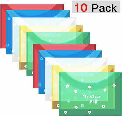 officekart polypropylene file folder(Set Of 10, Multicolor)