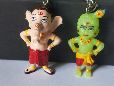 Meeko.com poliserin ( ganesha & krishna ) key chain 7sf Key Chain