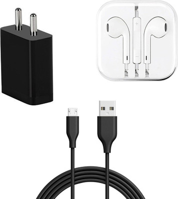 DAKRON Wall Charger Accessory Combo for Vivo U10(Black)