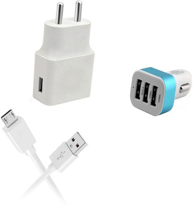 DAKRON Wall Charger Accessory Combo for Tecno Camon 12 Air(White)