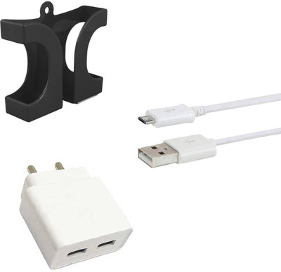 DAKRON Wall Charger Accessory Combo for Tecno Spark 4 Air(White)