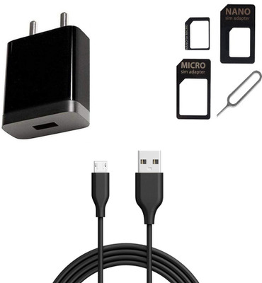 DAKRON Wall Charger Accessory Combo for Tecno Camon 12 Air(Black)