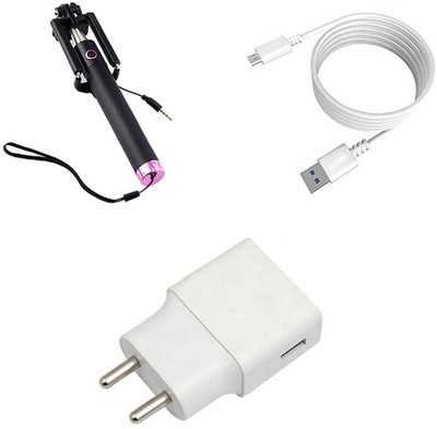DAKRON Wall Charger Accessory Combo for Infinix S5(White)