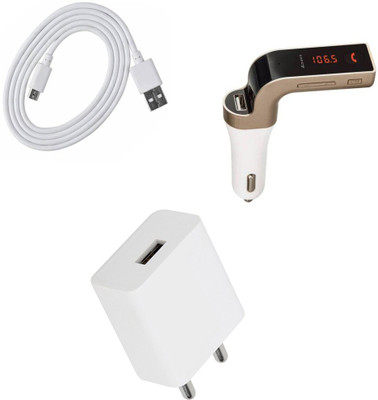 DAKRON Wall Charger Accessory Combo for Infinix S5(White)
