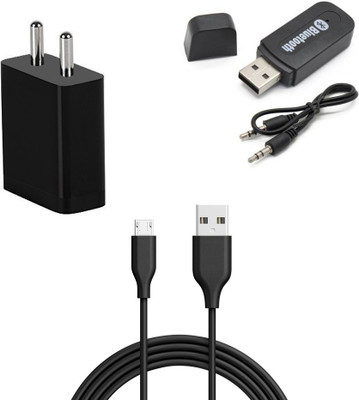 DAKRON Wall Charger Accessory Combo for Vivo U10(Black)