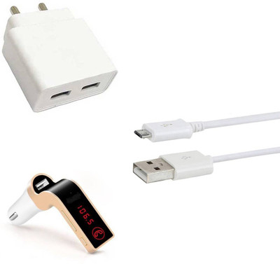 DAKRON Wall Charger Accessory Combo for Realme 3i(White)