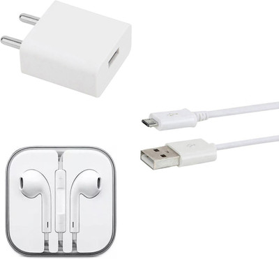 DAKRON Wall Charger Accessory Combo for Realme 3i(White)