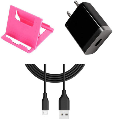 DAKRON Wall Charger Accessory Combo for Tecno Spark 4 Air(Black)