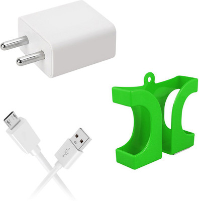 DAKRON Wall Charger Accessory Combo for Vivo U10(White)