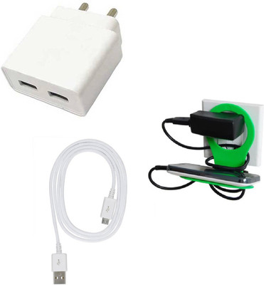DAKRON Wall Charger Accessory Combo for Tecno Camon 12 Air(White)