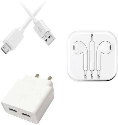 DAKRON Wall Charger Accessory Combo for Moto E6s(White)