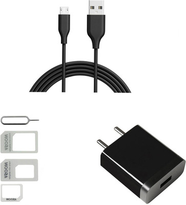 DAKRON Wall Charger Accessory Combo for Gionee F9 Plus(Black)