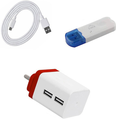 DAKRON Wall Charger Accessory Combo for Infinix S5(White)