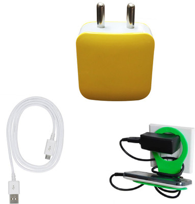 DAKRON Wall Charger Accessory Combo for Tecno Camon 12 Air(White)