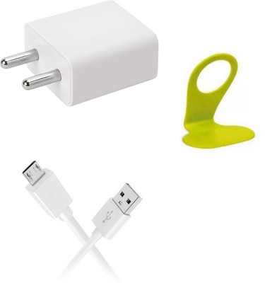 DAKRON Wall Charger Accessory Combo for Vivo U10(White)
