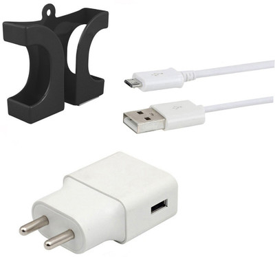DAKRON Wall Charger Accessory Combo for Tecno Spark 4 Air(White)