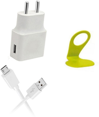 DAKRON Wall Charger Accessory Combo for Tecno Camon 12 Air(White)