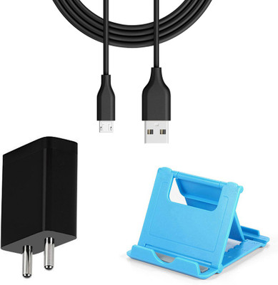DAKRON Wall Charger Accessory Combo for Moto E6s(Black)