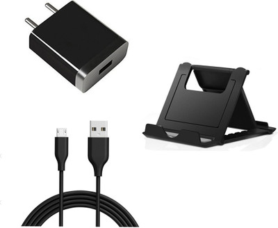DAKRON Wall Charger Accessory Combo for Infinix S5(Black)
