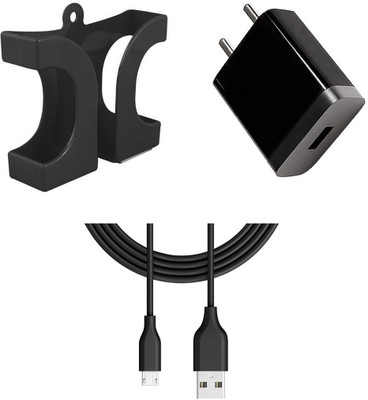 DAKRON Wall Charger Accessory Combo for Tecno Spark 4 Air(Black)