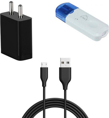 DAKRON Wall Charger Accessory Combo for Vivo U10(Black)
