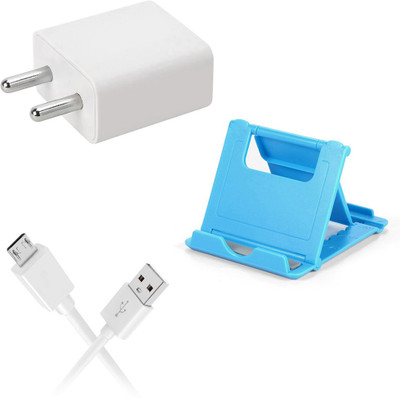 DAKRON Wall Charger Accessory Combo for Vivo U10(White)