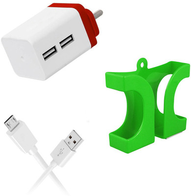 DAKRON Wall Charger Accessory Combo for Vivo U10(White)