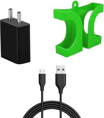 DAKRON Wall Charger Accessory Combo for Vivo U10(Black)