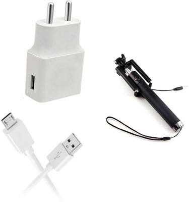 DAKRON Wall Charger Accessory Combo for Tecno Camon 12 Air(White)