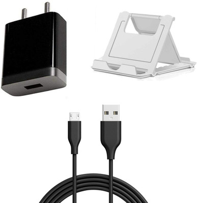 DAKRON Wall Charger Accessory Combo for Tecno Camon 12 Air(Black)